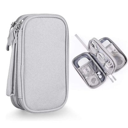 Travel Cable Organizer Pouch, Double Layers All-in-One Storage Bag for Cord