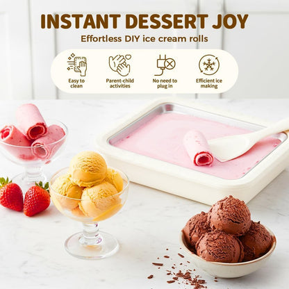 🍓 Food-Grade Stainless Steel Ice Cream Tray | Easy Clean
