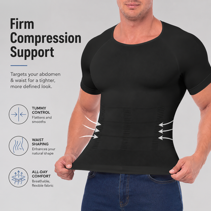Men’s Compression Shaping Shirt – Short Sleeve Slim Fit Top