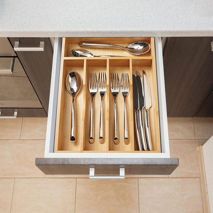 🥢 Bamboo Extendable Kitchen Drawer Organizer