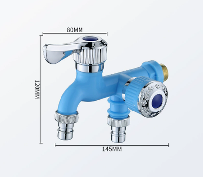 💧 Dual-Outlet Faucet – Two Independent Water Connections for Laundry, Garden & Everyday Cleaning