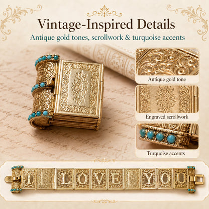 Victorian Book “I Love You” Bracelet