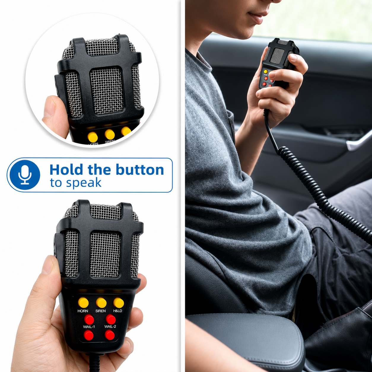 12V Vehicle PA Speaker & Warning Horn System – Multi-Sound Outdoor Truck Speaker