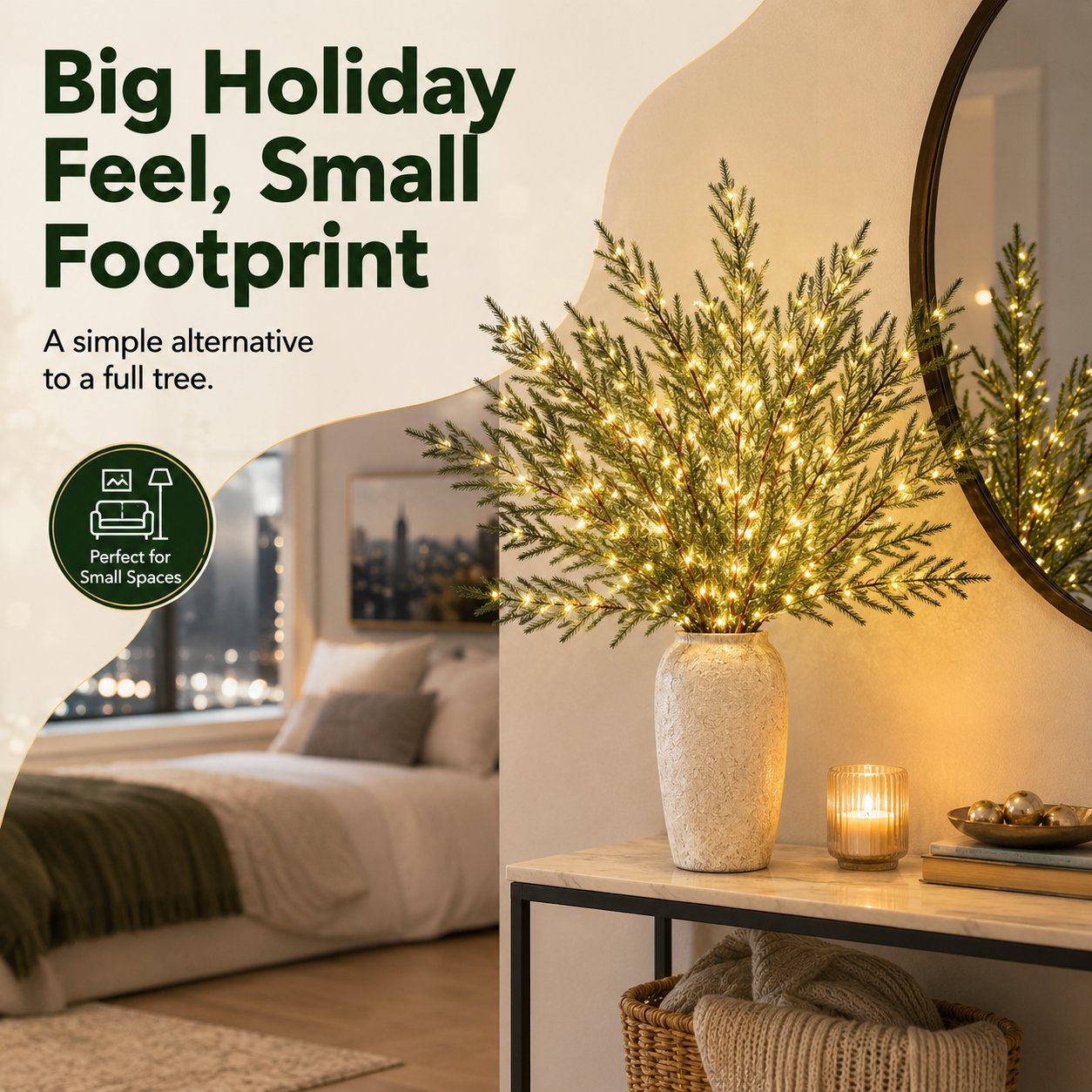 Pre-Lit Evergreen Branch Lights