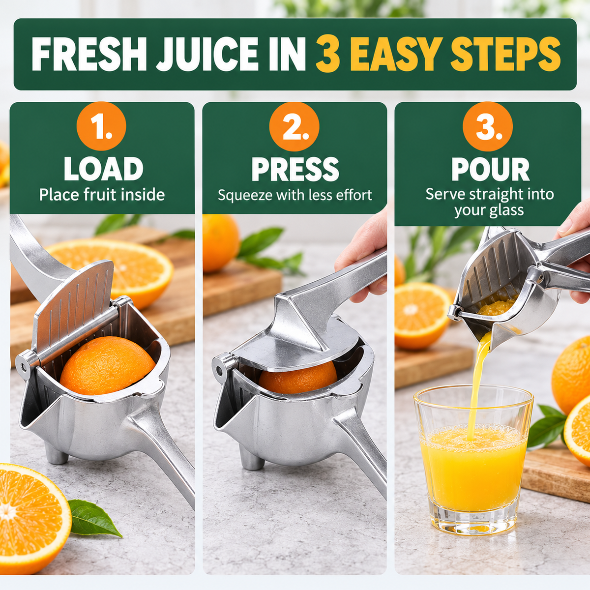 🍋 Manual Citrus Juicer Press – Handheld Multi-Fruit Squeezer for Fresh Juice, Cocktails & Drinks