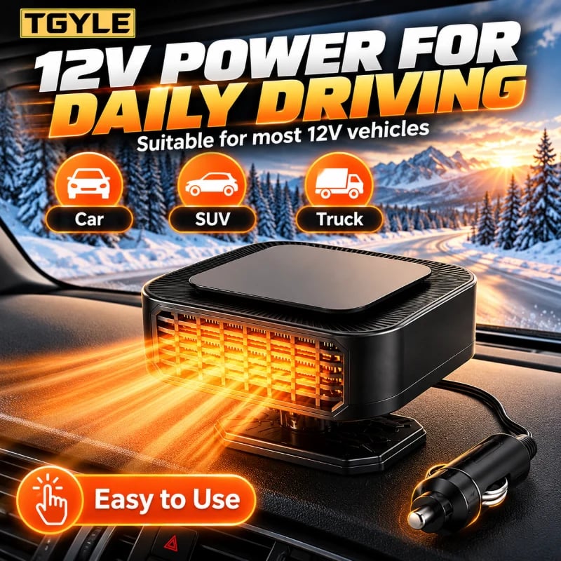 🌟✨ Portable Car Heater Defroster with 360-Degree Rotating Base