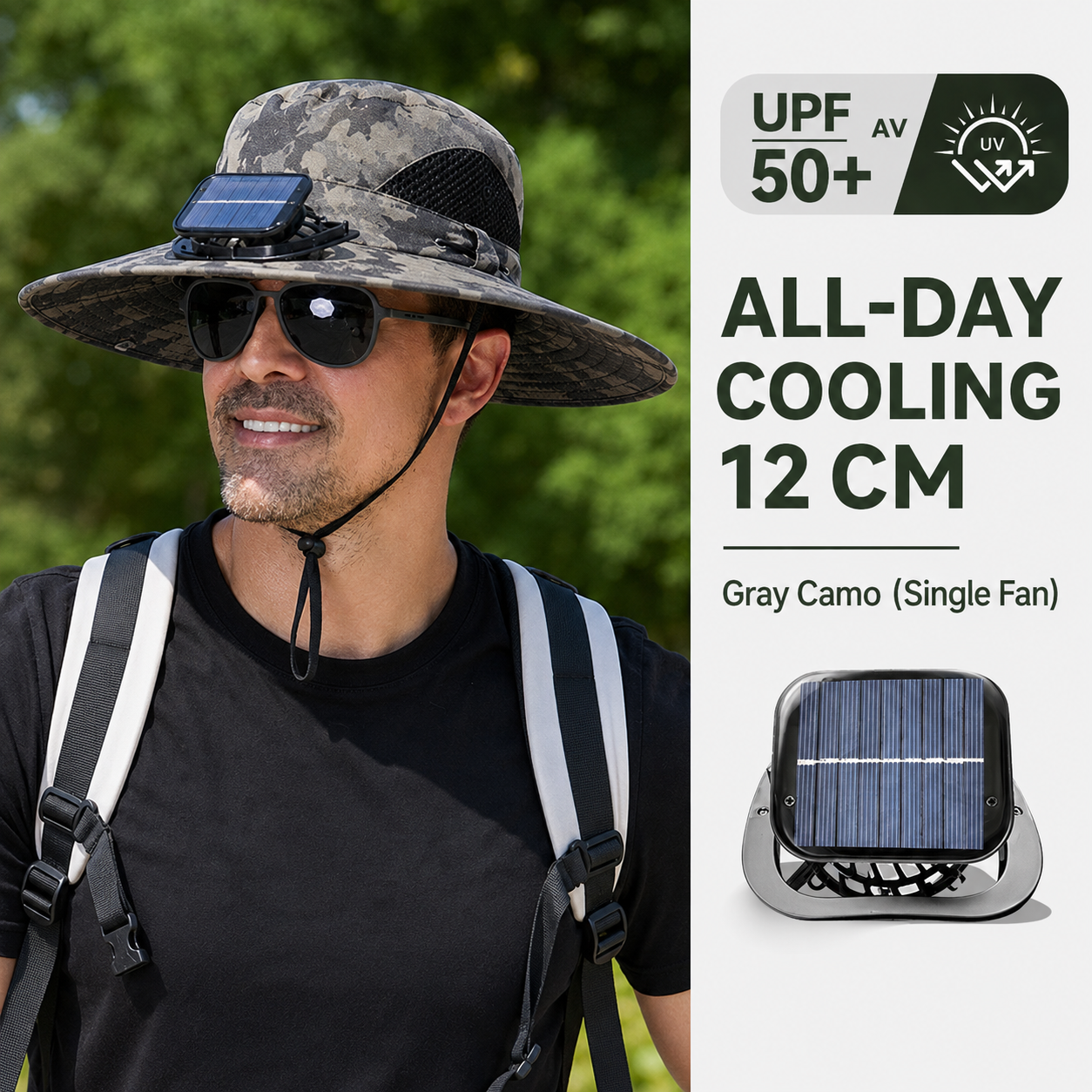🌞 Solar-Powered Cooling Hat | Stay Cool Outdoors, No Batteries Needed