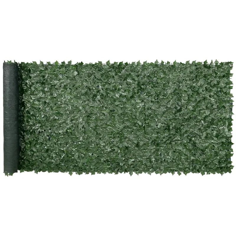 Artificial Ivy Privacy Fence Screen, Realistic Green Wall Fence with Mesh Backing & Reinforced Joints