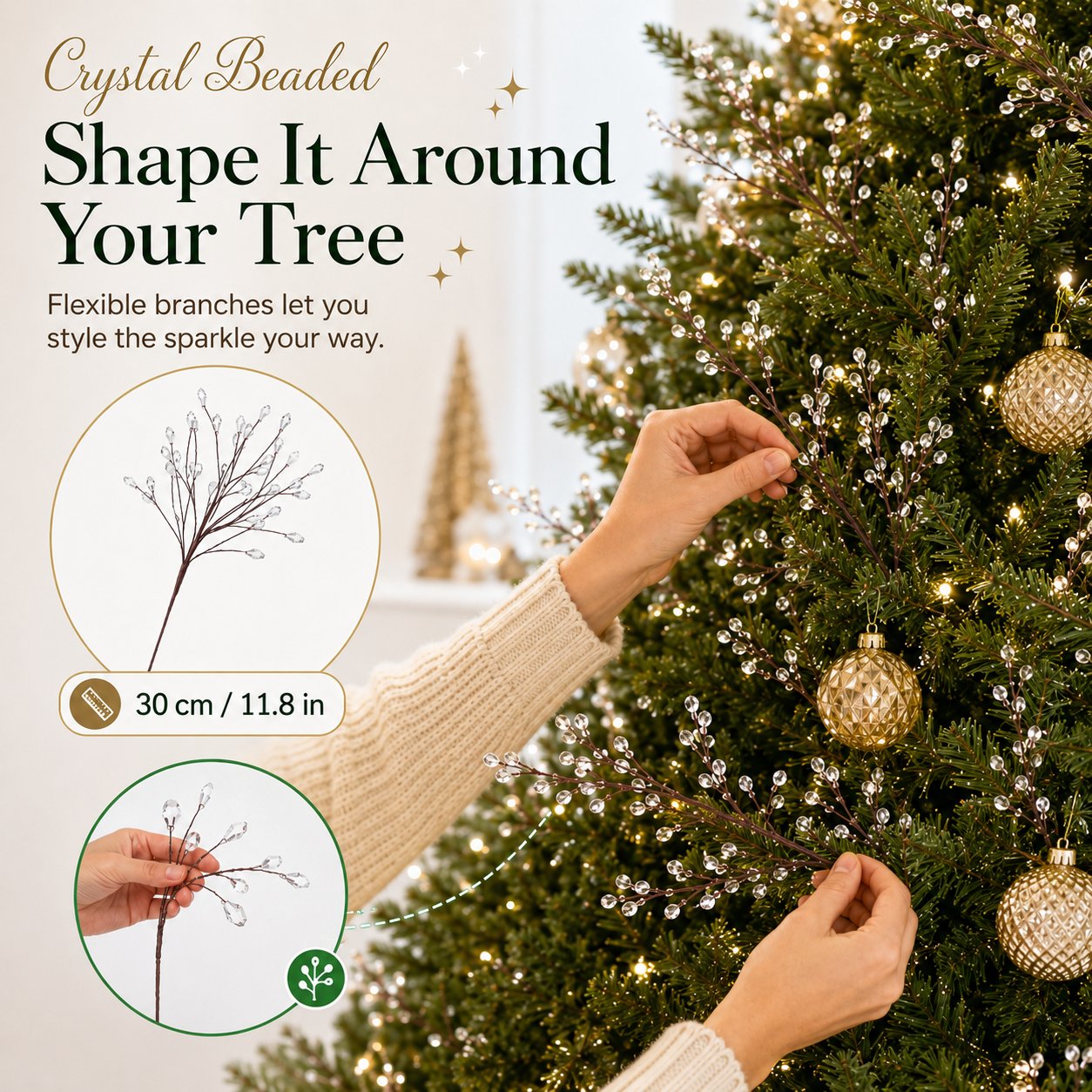 Crystal Beaded Christmas Tree Garland