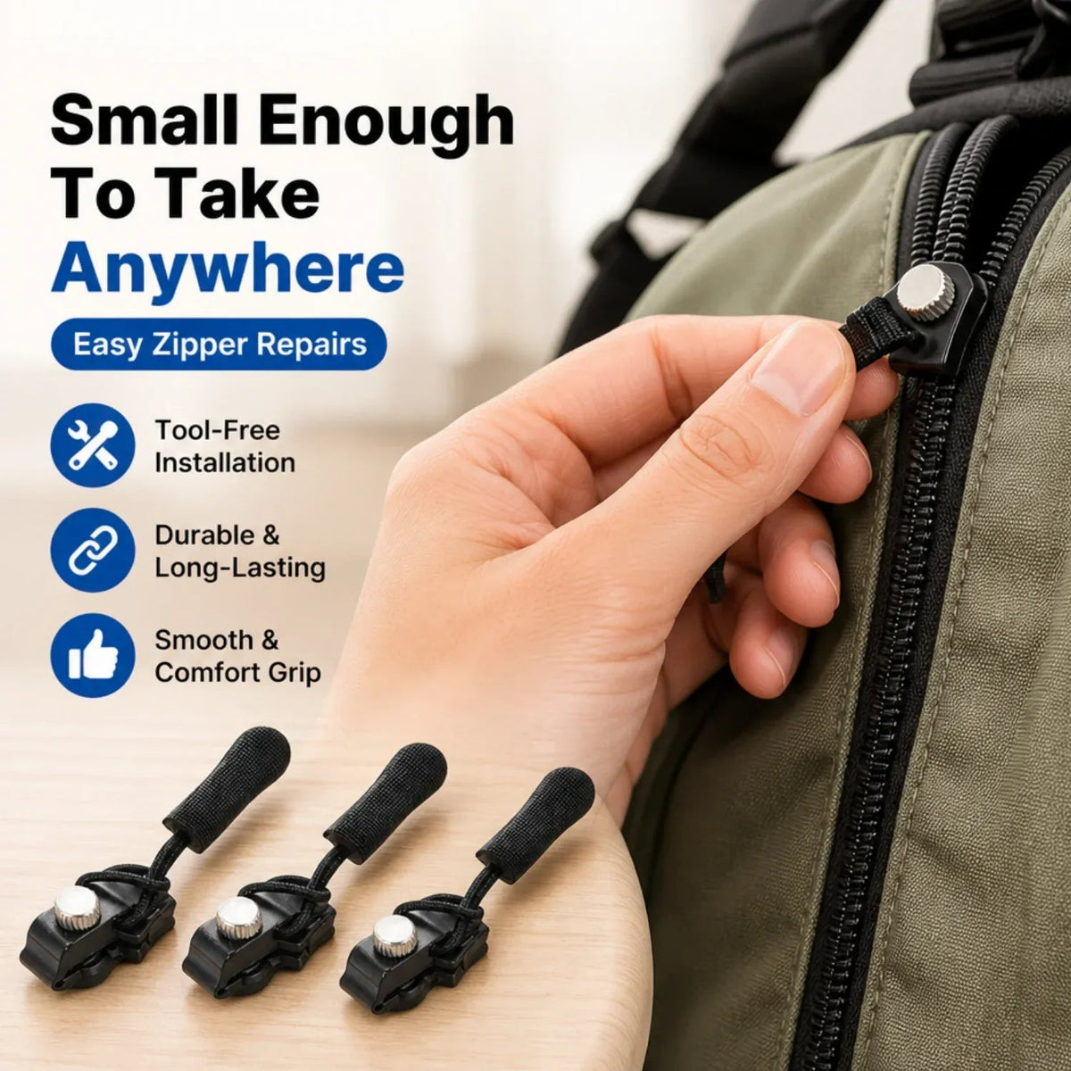 15-Piece Zipper Rescue Kit 🔧Universal Repair Set with 3 Convenient Sizes