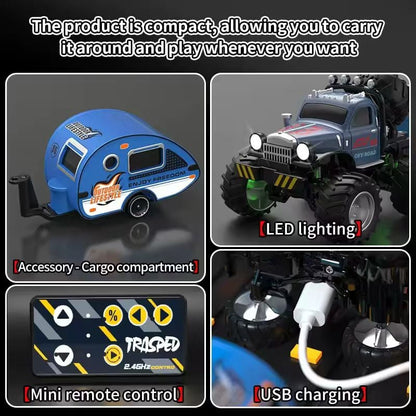 🎁Last Day Promotion 49% OFF-1:64 Mini JJRC Alloy Big Foot Off - Road Short Card RC Car