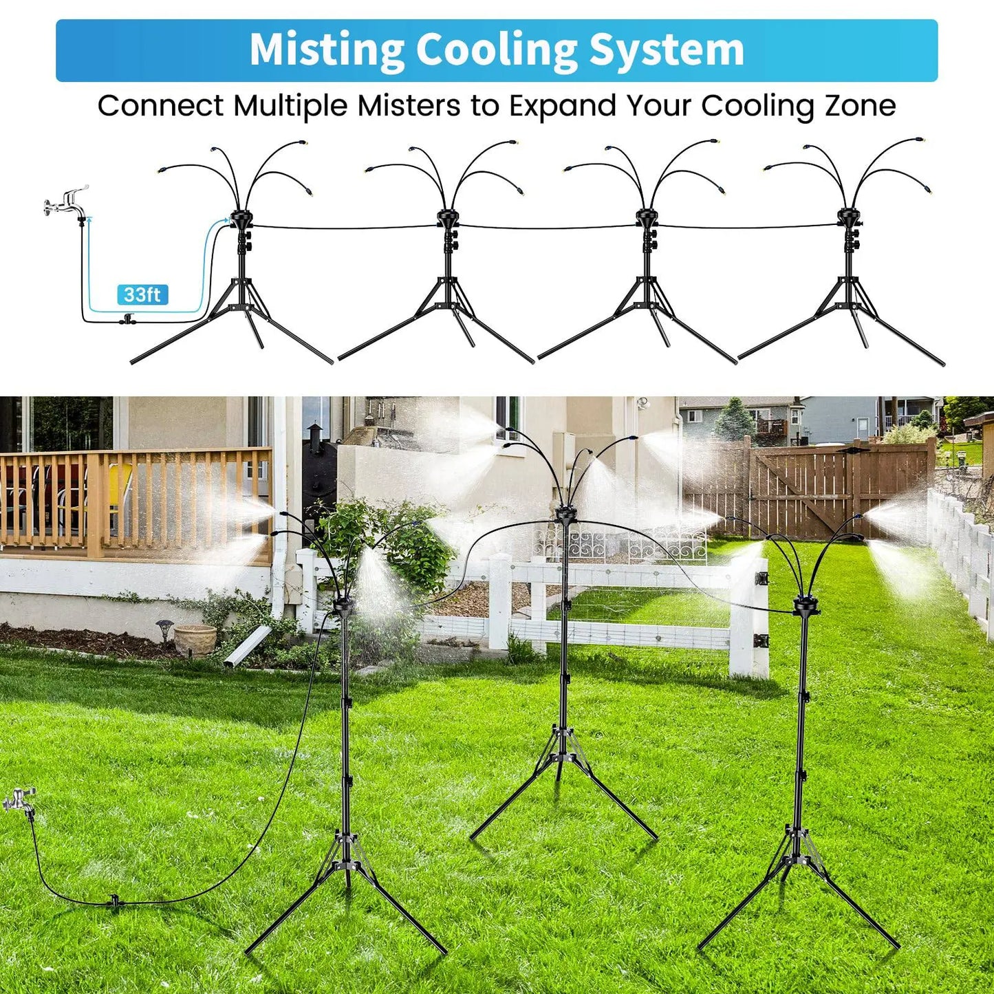 Portable Outdoor Cooling Mist Sprayer Stand