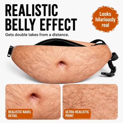 😂 Realistic Beer Belly Fanny Pack – Funny Hidden Waist Bag & Gag Gift
