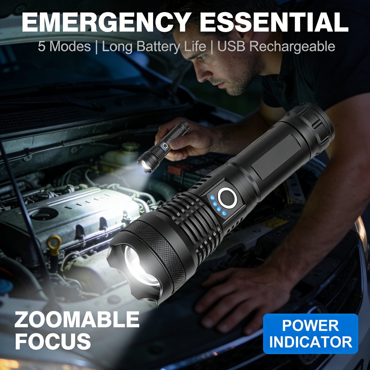 ✨Rechargeable LED Flashlight - High Lumen, Waterproof, Ultra Bright Flashlight for Emergencies