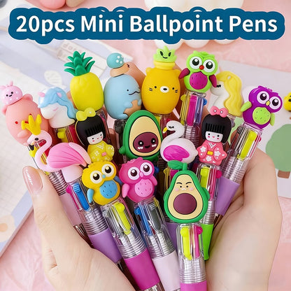 ⏰Last Batch Selling Fast!Hot 49% OFF!💖20Pcs Mini Multicolor Pens in One 4-in-1 Cute Pens Bulk for Kids