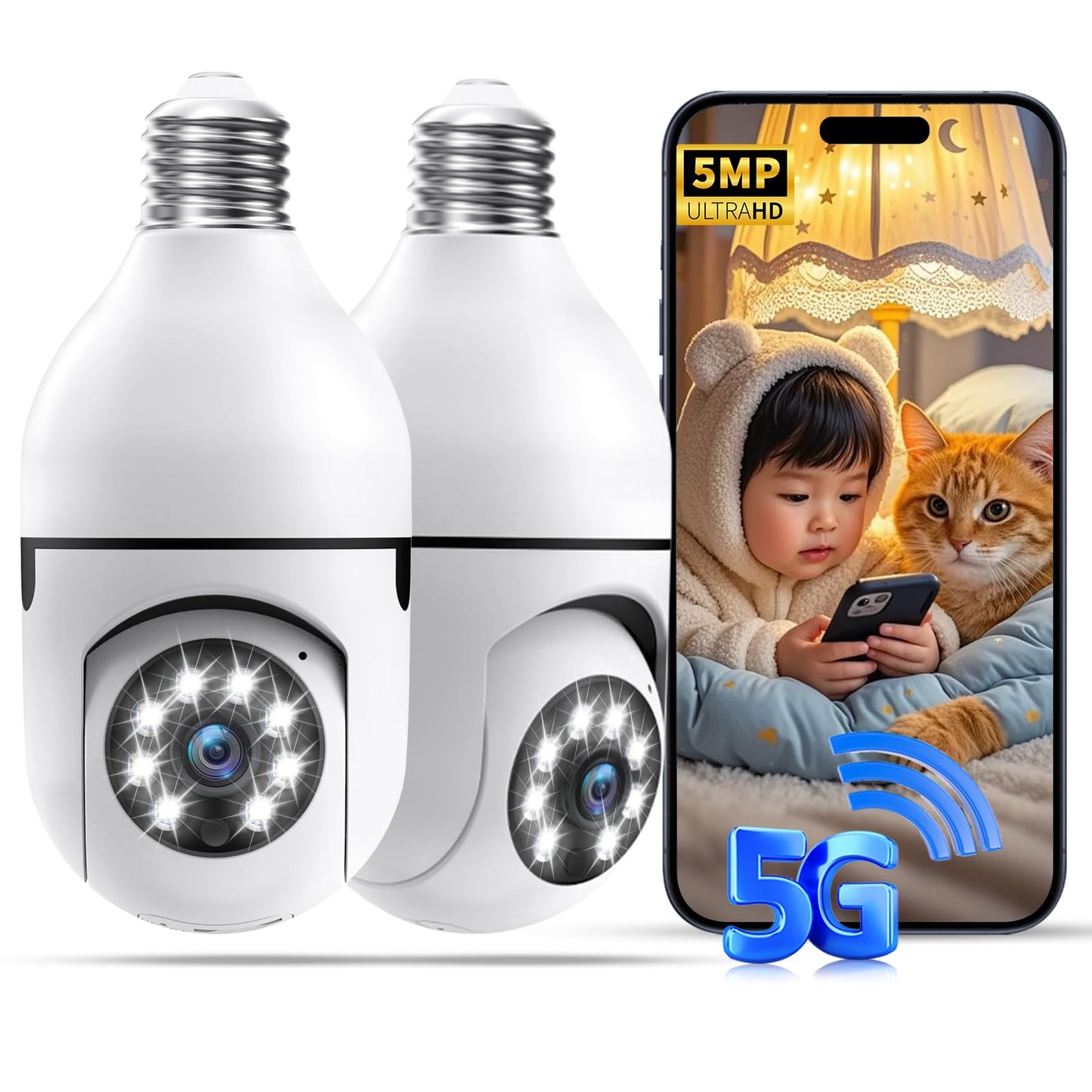 360° Light Bulb Security Camera – Wireless AI Home Surveillance System
