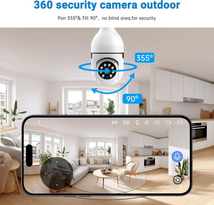 360° Light Bulb Security Camera – Wireless AI Home Surveillance System