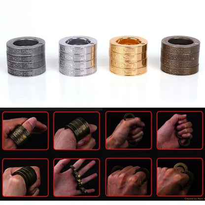 Unisex Four-Band Thumb Ring – Unique metal finish with a striking look; suitable for casual wear; an elegant, stylish accessory for adults.