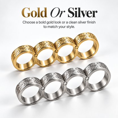 Unisex Four-Band Thumb Ring – Unique metal finish with a striking look; suitable for casual wear; an elegant, stylish accessory for adults.