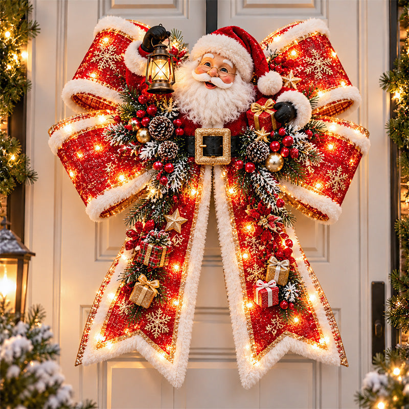🔥 LAST DAY 49% OFF🎀🎄 Christmas Magic Bow Door Hangers – Oversized Light-Up Holiday Bows in 6 Festive Styles
