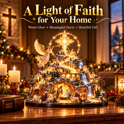 🔥Last Day 50%✨ Where Bethlehem Glows | Illuminated Nativity Mountain Scene