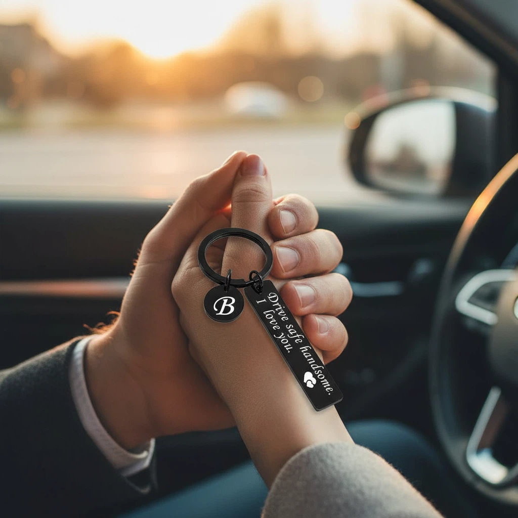A–Z Initial Engraved Key Ring