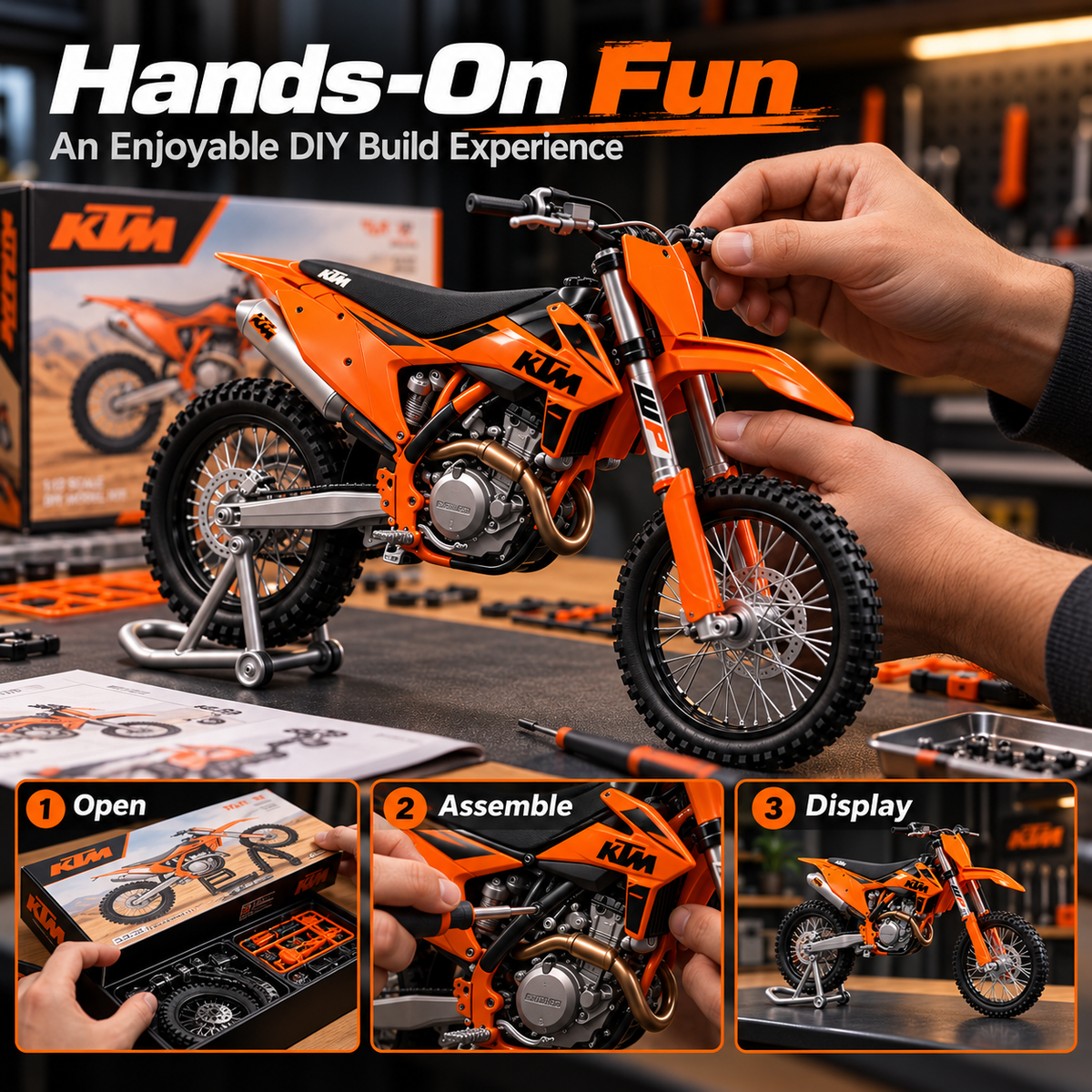 🏍️ Build Your Own Dirt Bike – Realistic DIY Motorcycle Model Kit