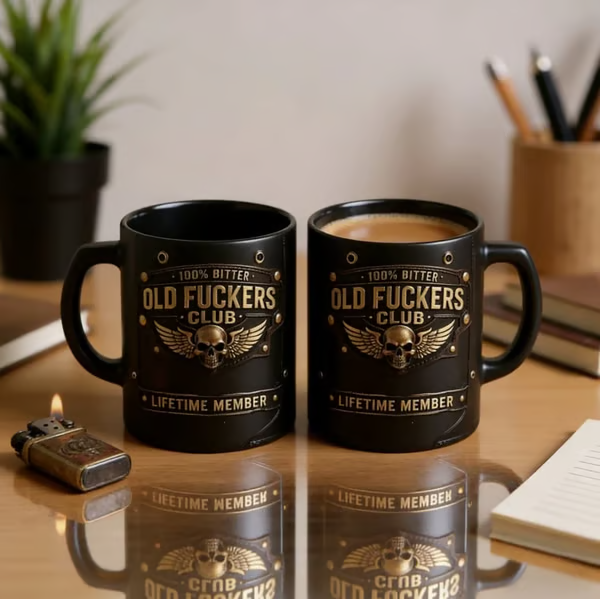 🏆Flash Sale 49% OFF - ❤️☕ OLD FUCKERS CLUB Mug - 100% Bitter, Always Real. Lifetime Member. 😎💀