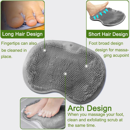 🔥Last Day 50% OFF🔥Hands-Free Silicone Foot Scrubber Mat for Shower | Clean & Massage Feet Easily