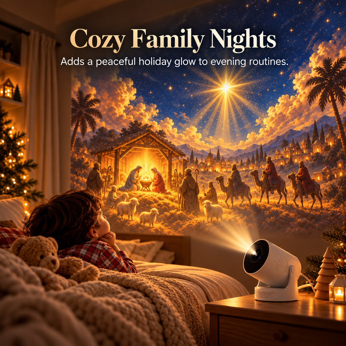 Bible Story Projector Light – Nativity, Noah's Ark & Angels