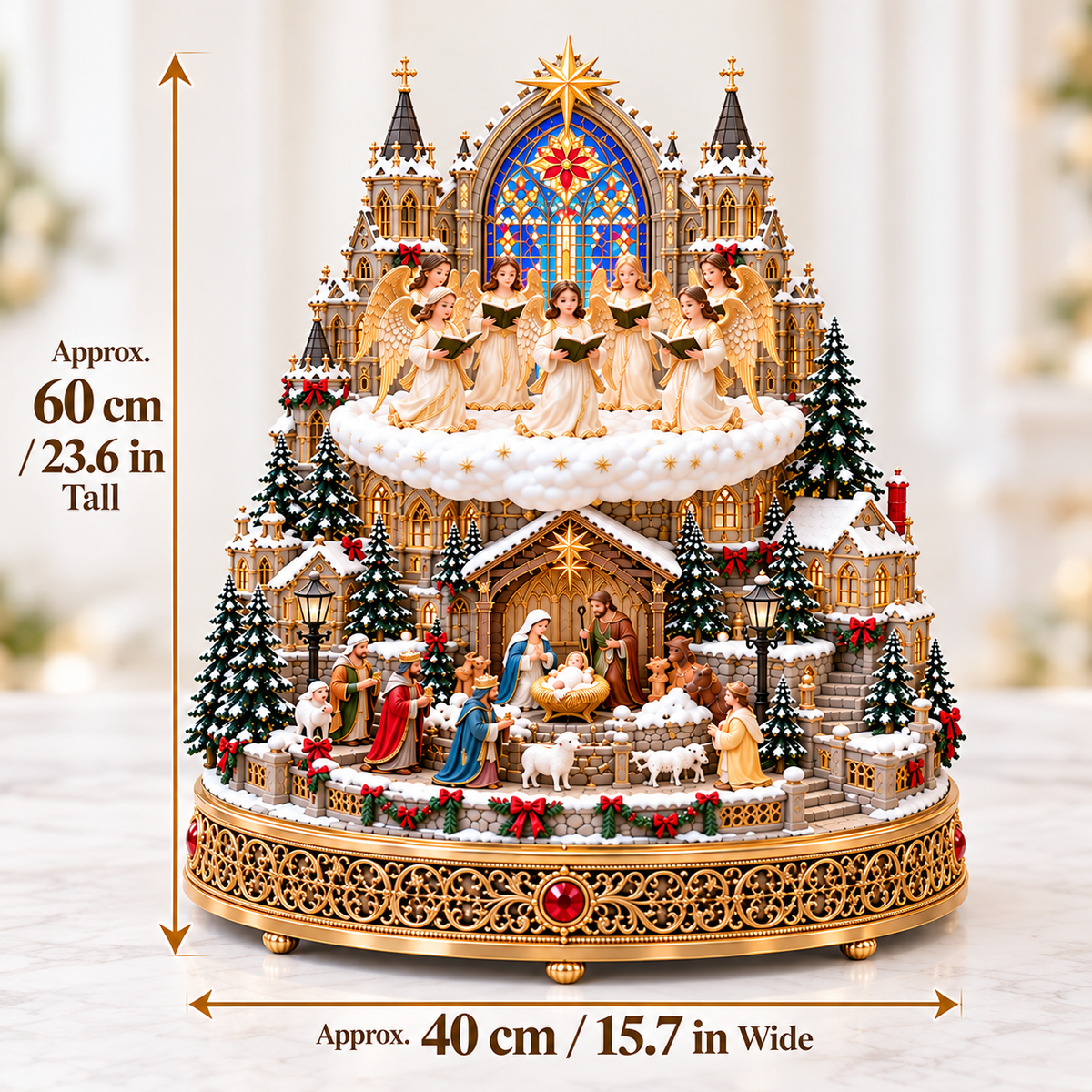 🔥 LAST DAY 48% OFF 🔥 Heavenly Angel Choir | Lighted & Rotating Christmas Nativity Village