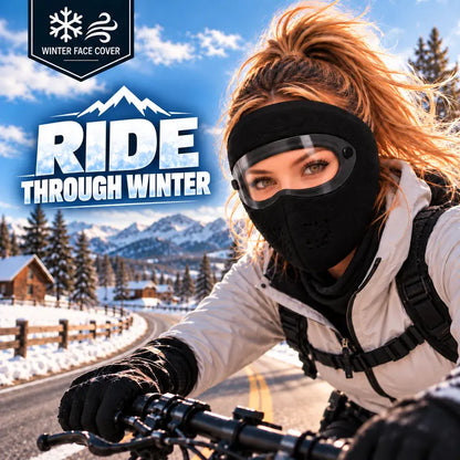 Winter protective face mask with detachable goggles, windproof and warm, fleece-lined—unisex
