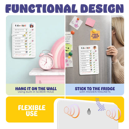 Kids Daily Routine & Chore Chart – Visual Sliding Checklist with 108 Task Cards & Stickers