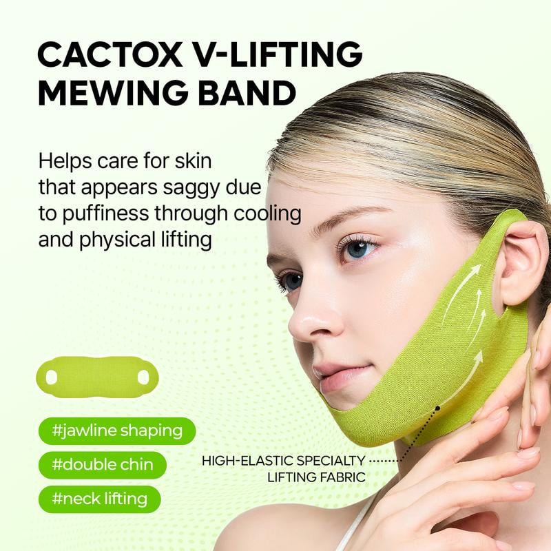🎊BIG SALE🎊V-LIFTING MEWING BAND with Cactus Cooling Reduce Puffiness & Pore Tightening for Visible Pore Care Skin Repair