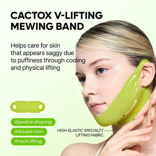 🎊BIG SALE🎊V-LIFTING MEWING BAND with Cactus Cooling Reduce Puffiness & Pore Tightening for Visible Pore Care Skin Repair