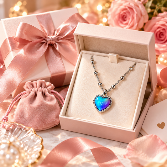 💖 Magic Color-Changing Heart Necklace – Temperature-Sensitive Mood Pendant, A Unique Romantic Gift for Her