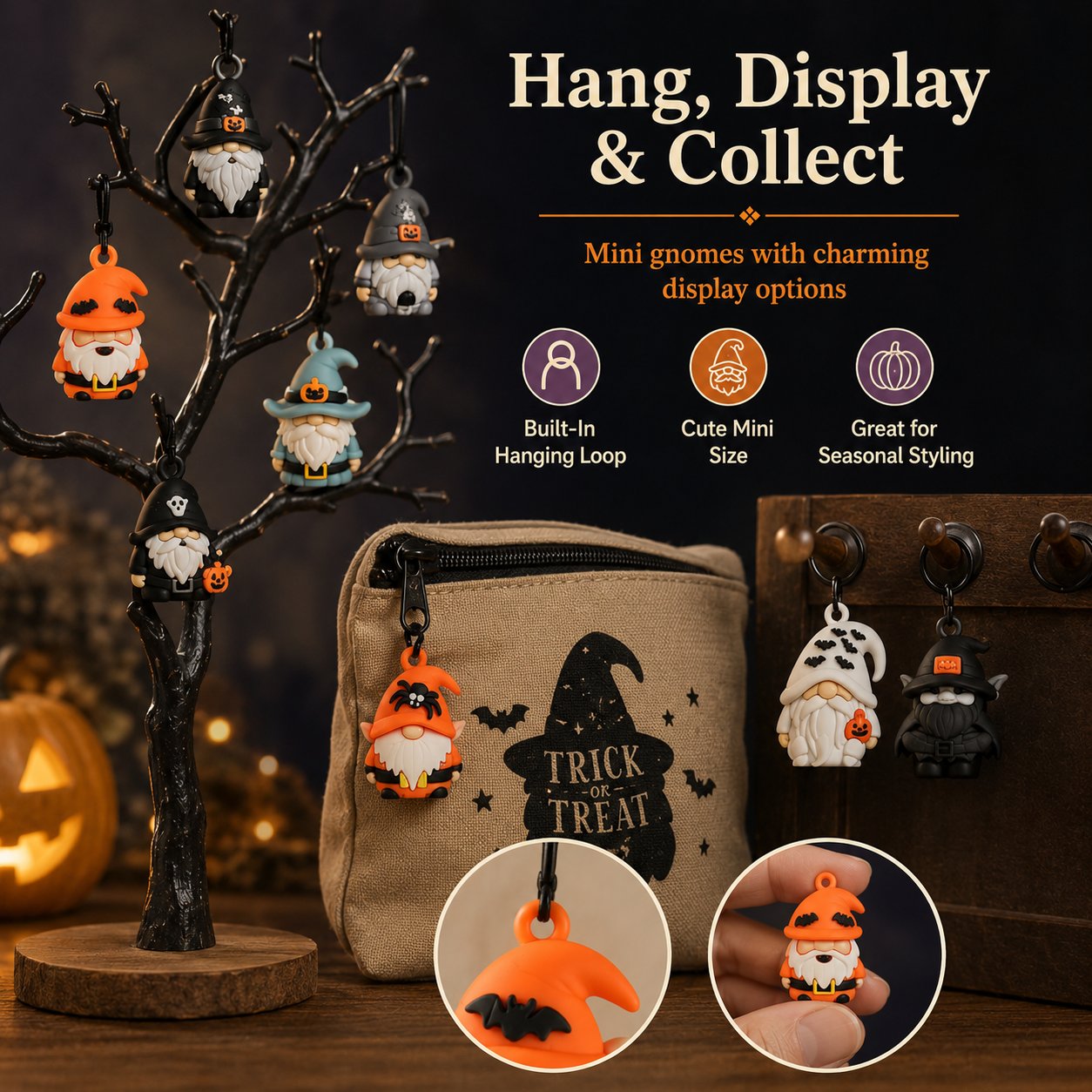 24 Days of Halloween Gnome Surprise Figures Advent Calendar Box