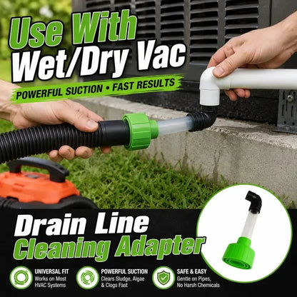 HVAC Condensate Drain Line Cleaning Adapter Clear Shop Vac Connector for Fast A/C Drain Clog Removal