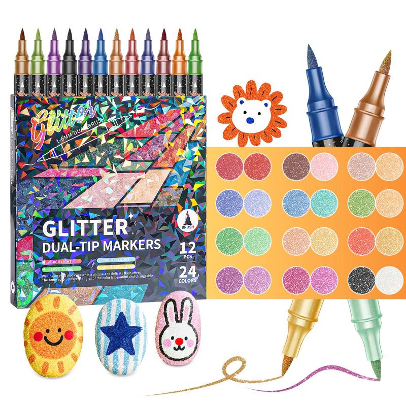 🔥Last Day Discount 49% Off🎨24/48/72/96 Colors Glitter Effect Brush Markers