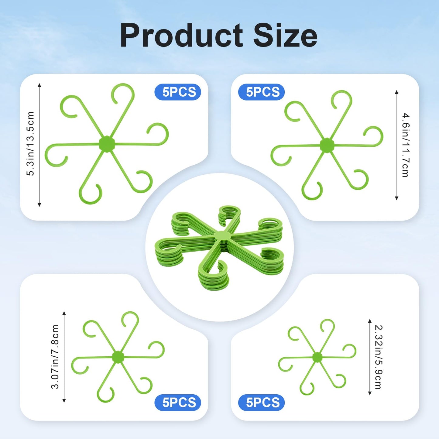 🌿 20-Piece Adjustable Plant Stem Support Set