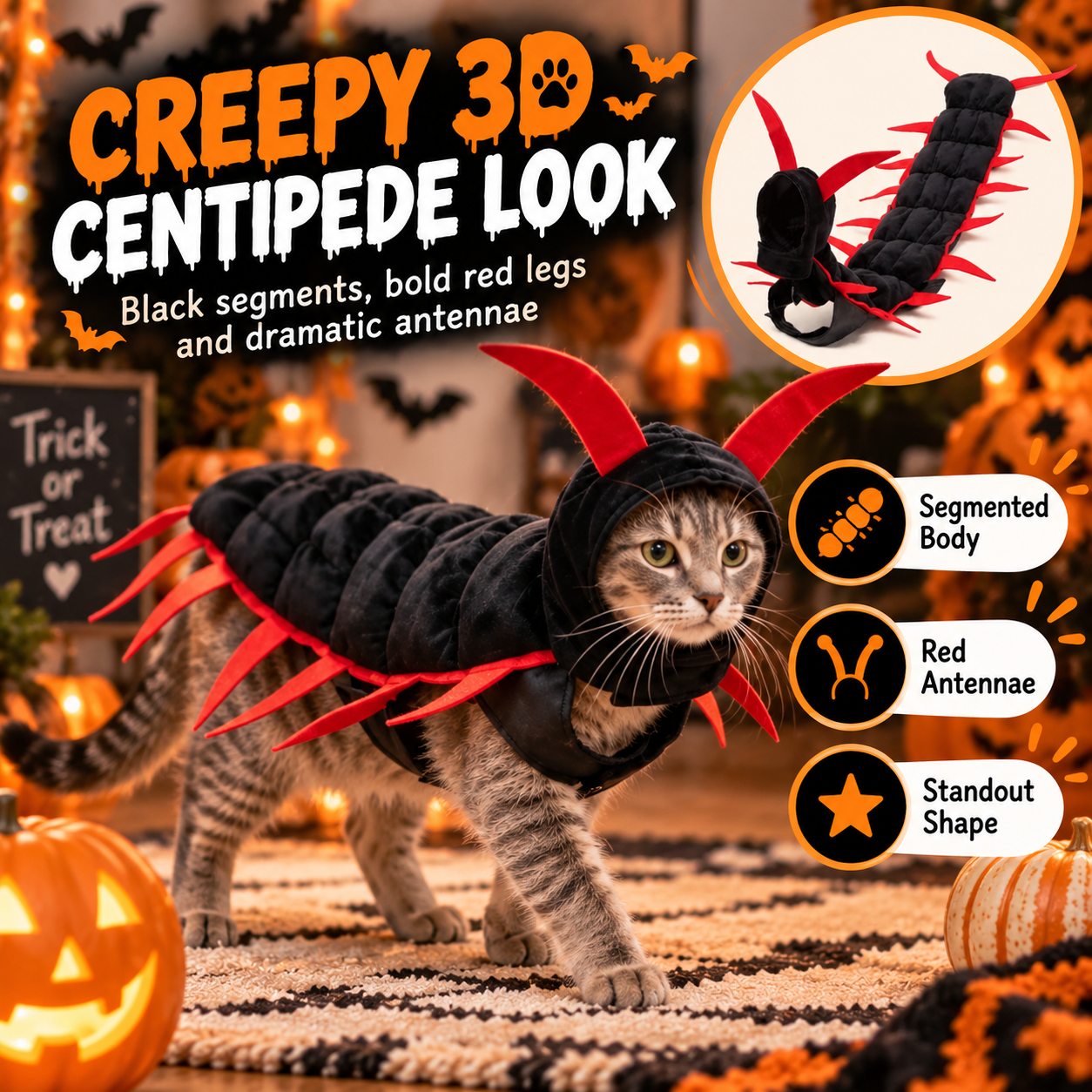 Halloween Cat And Centipede Costume