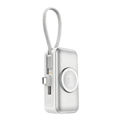 🔋3-in-1 Power Bank – Integrated Cable & Foldable Wall Plug – Wireless Watch Charger for iPhone & Android ✈️