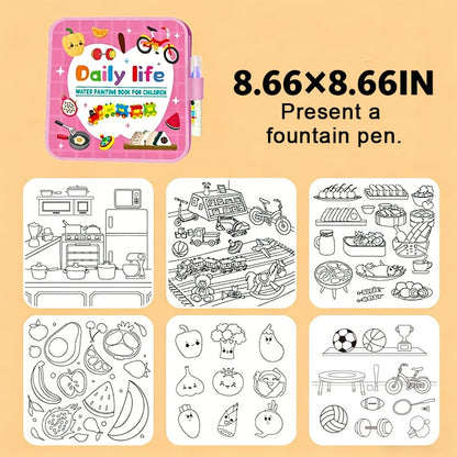 🖼️Beginner-Friendly- 🎨Toddler Watercolor Coloring & Doodle Book - A Fun, Mess-Free Creative Activity