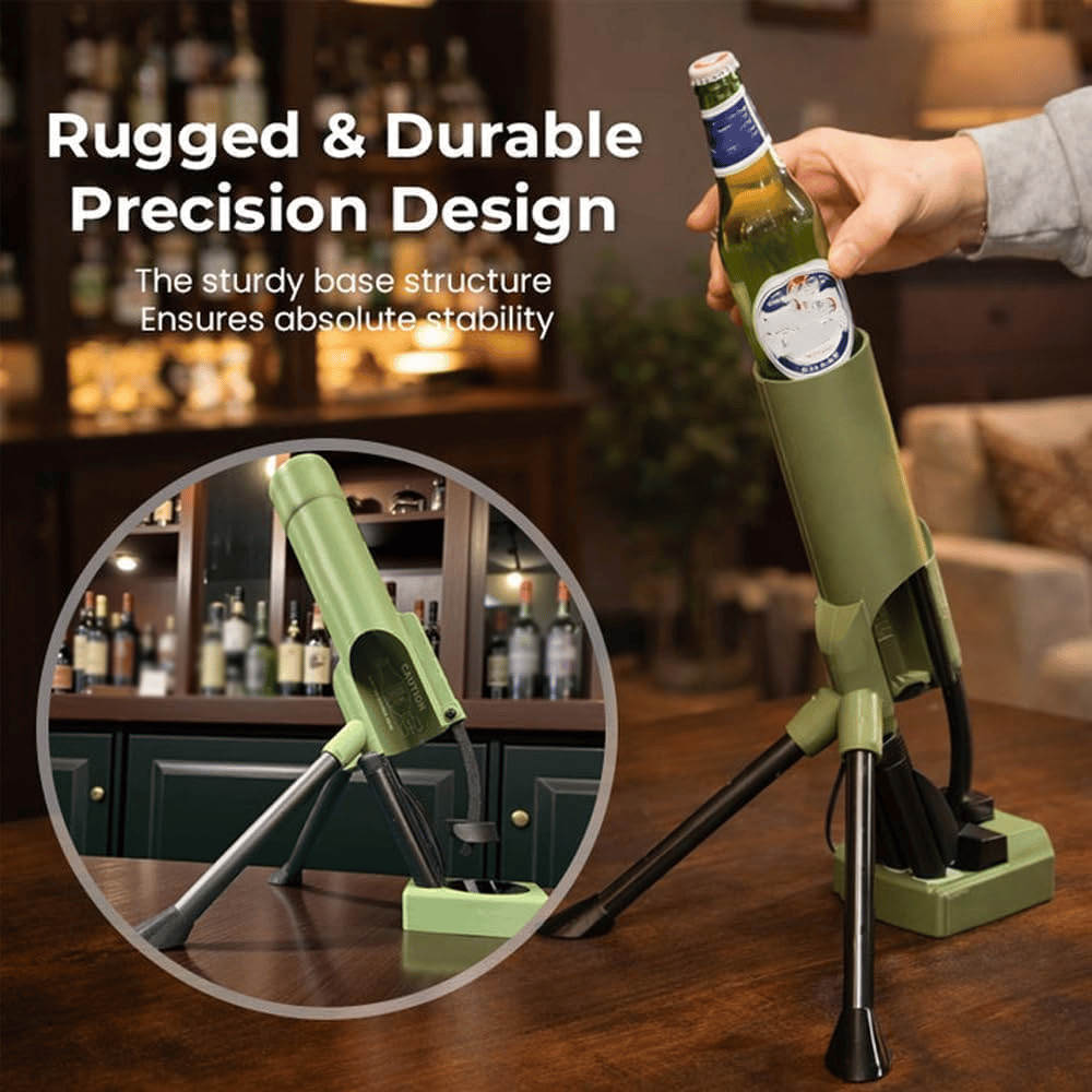 51mm Beer Bottle Mortar Bottle Opener – Novelty Cap-Launching Desk & Bar Accessory