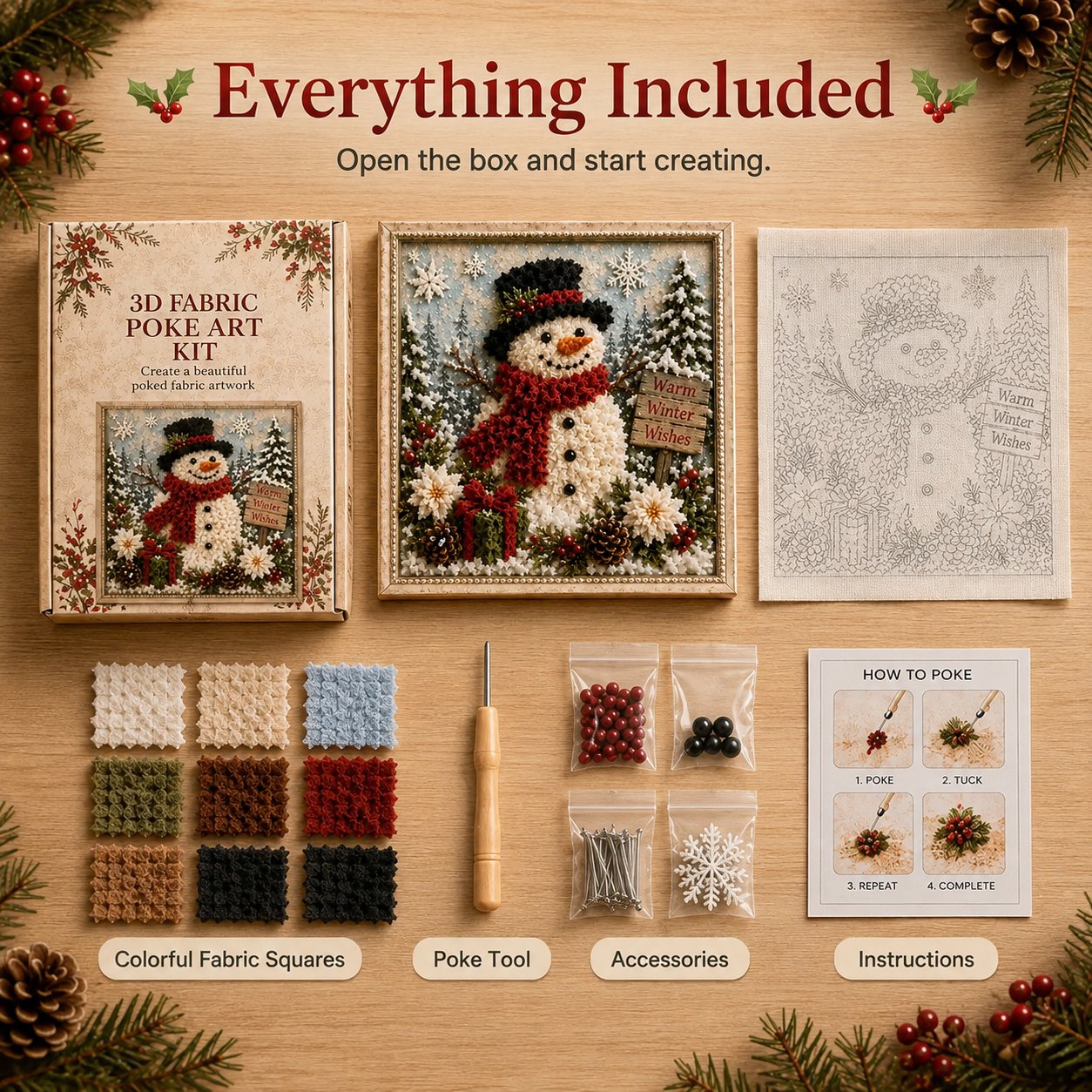 3D Snowman Christmas Art Kit