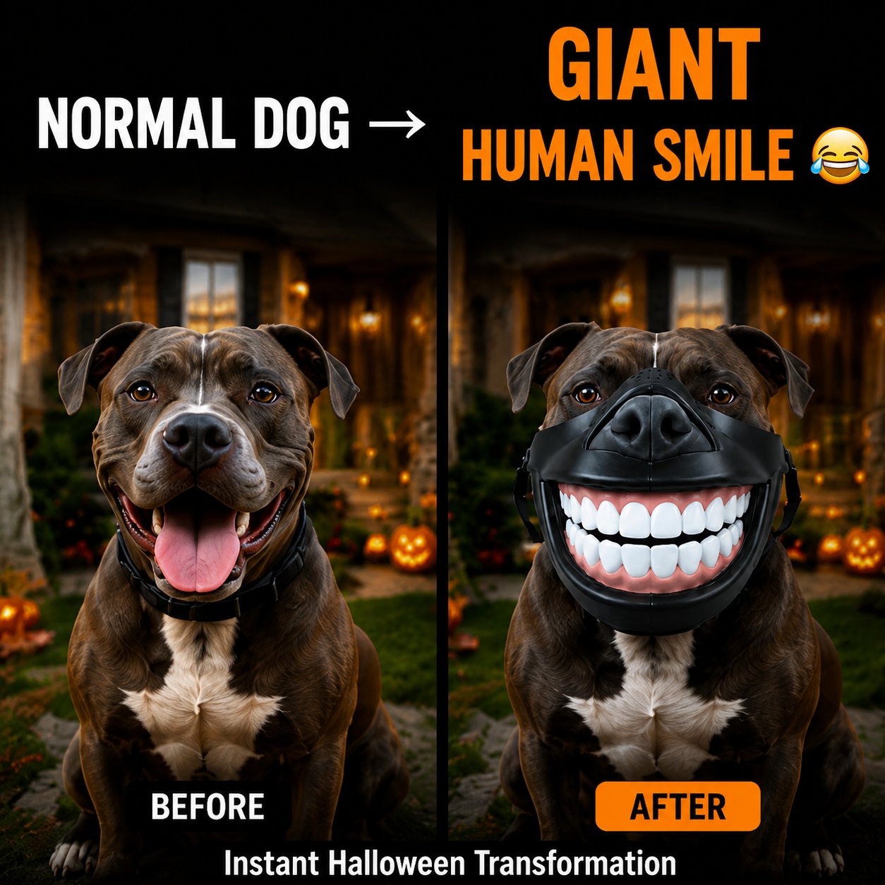 ⏳ Last day 50% OFF –🐶Giant Grin Halloween Dog Mask