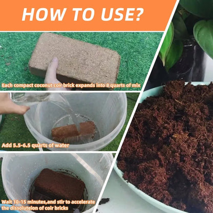 🔥 LAST DAY 49% OFF 🌱 Premium Organic Coconut Coir Bricks For Plants🥥