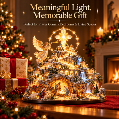 🔥Last Day 50%✨ Where Bethlehem Glows | Illuminated Nativity Mountain Scene