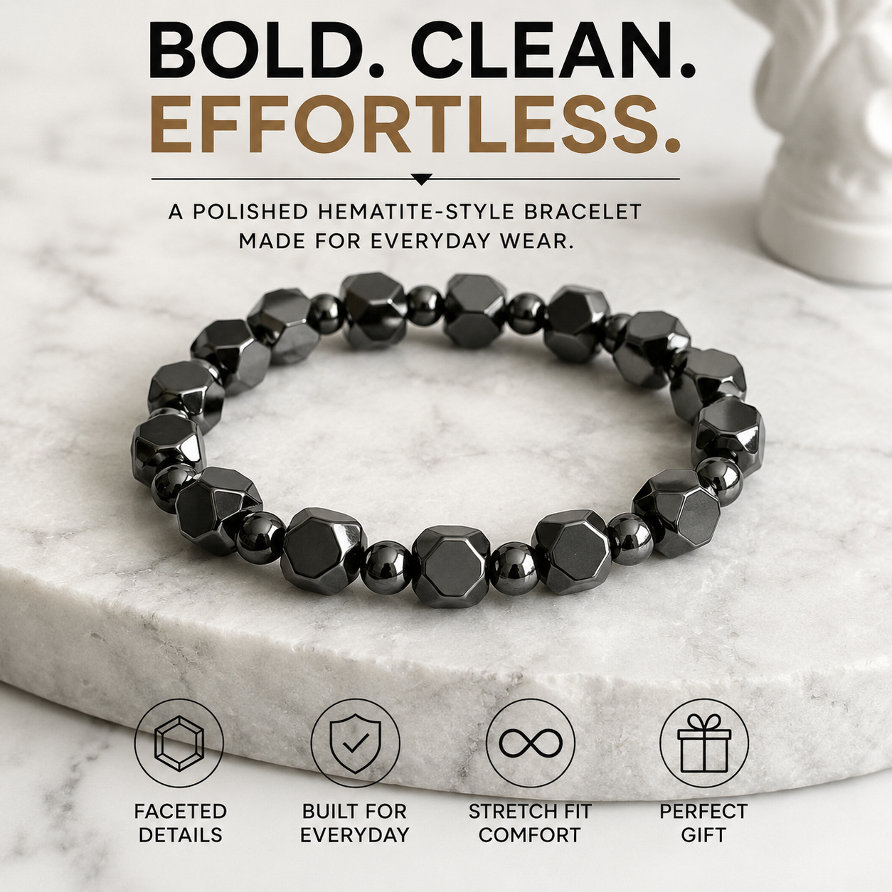 Protection Bracelet - Hematite Stones Beaded
