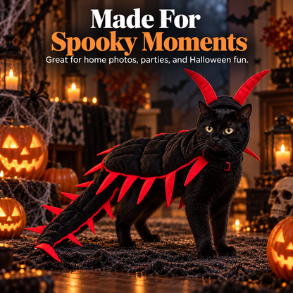 🎃 Halloween Centipede Cat Costume – 3D Spooky Pet Outfit